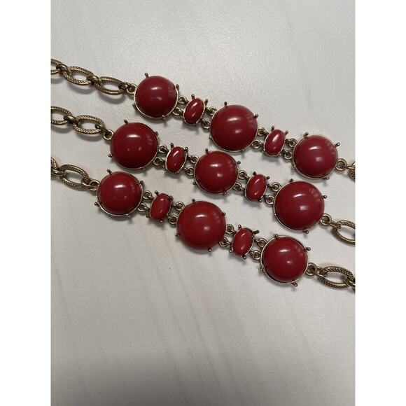 Banana Republic 3 chain wide bracelet perfect condition Orange with gold chain - Picture 16 of 16